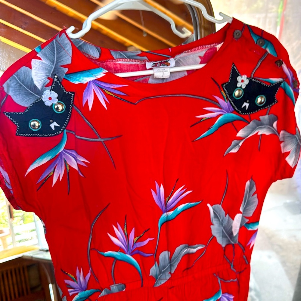 Vibrant Red Floral Jumpsuit